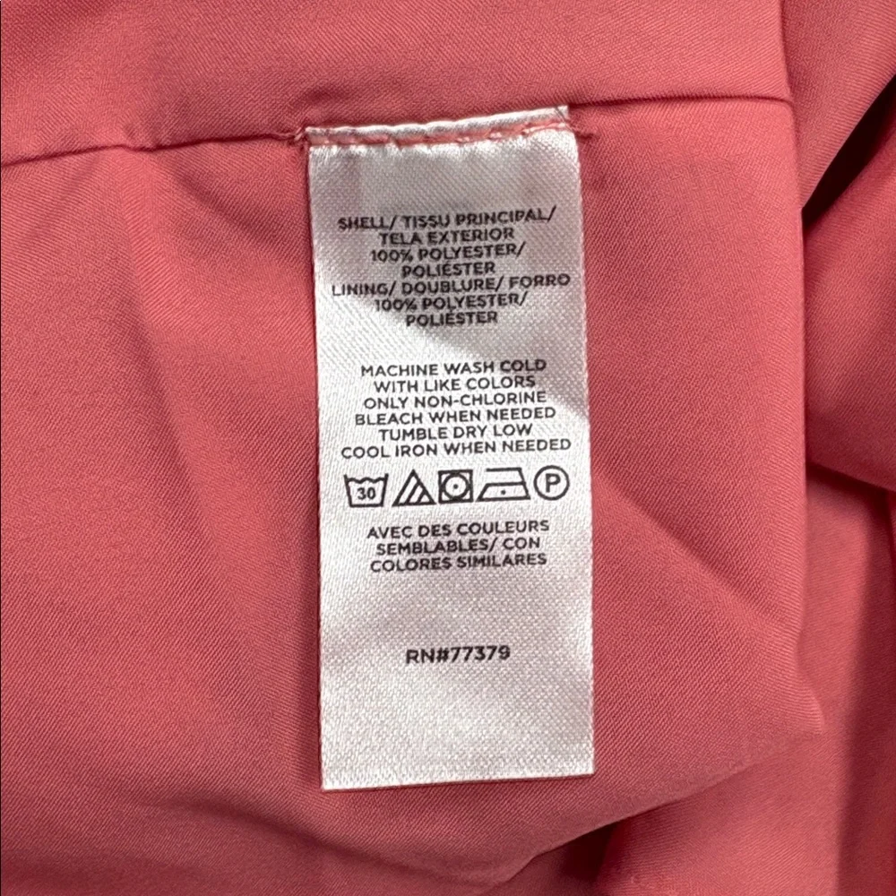 Ann Taylor Crepe Flutter Sleeve A-Line Flowy Flare Midi Dress Coral Pink 12P